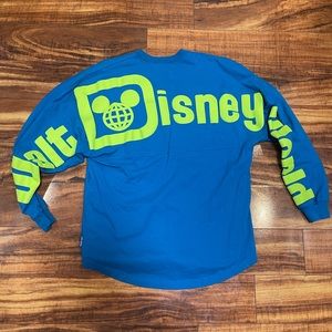 Walt Disney World Spirit Jersey Neon Green Blue Adult Parks Mickey Small